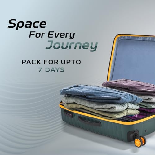 Image of Aristocrat Large Airpro Plus Check-in 76 Cm() 8 Wheels Spinner Trolley Bags for Travel Hard Case Luggage, Lightweight Bag with TSA Lock & Anti-Theft Zipper(Green)