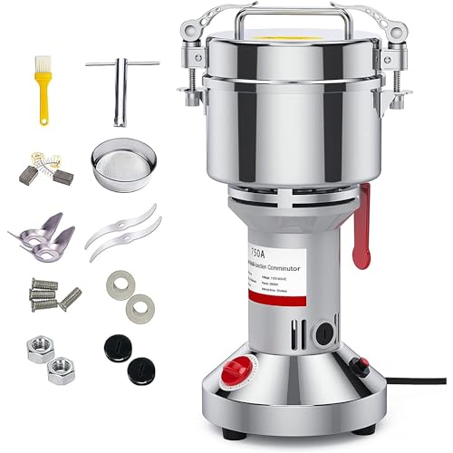 FHSLKXIM Molinillo De Grano Eléctrico 3000W Pulverizador De Acero Inoxidable De Alta Velocidad 750G Tipo Vertical Molinillo De Especias Comercial Molinillo En Seco Rectificadora