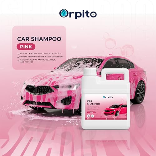 Image of Car Shampoo 5L Multi Fragrance | High Foam Car Wash Liquid | Deep Cleaning Formula | pH Neutral Paint Safe | Removes Dust & Grime | Glossy Finish Wash (1, pink)