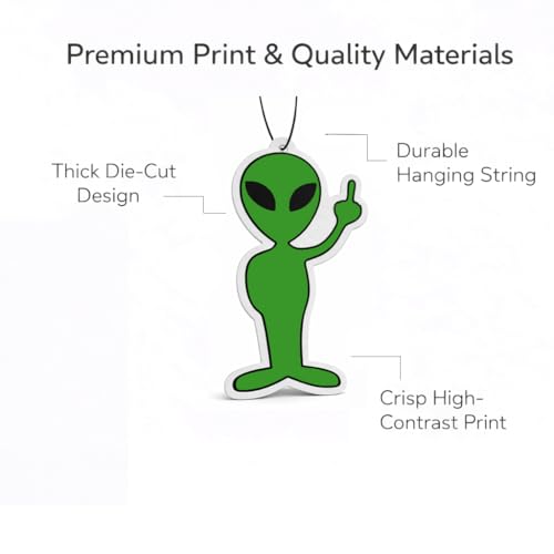Image of Alien Air Freshener (3 Pack) - Funny Car Air Freshener for Car, Novelty UFO Gift, Hanging Auto Air Freshener, Funny Car Accessories for Men Women