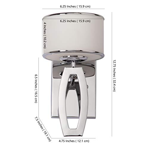 Safavieh Lighting Collection Lenora Modern Chrome Bedroom Bathroom Vanity Hallway Foyer Living Room Wall Sconce Set Of 2 (Led Bulb Included) #TOP6