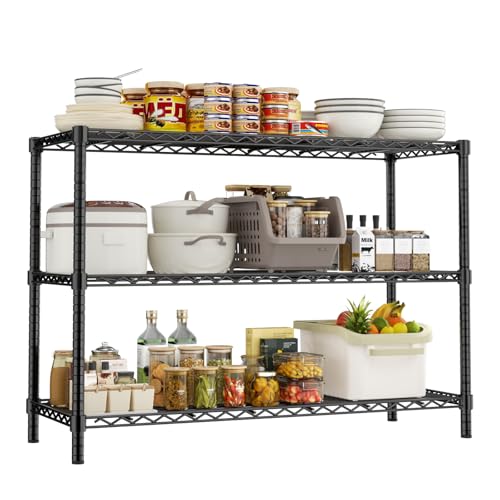 Image of ROOMTEC 3-Tier Wire Shelving Unit,45 inch W*20 inch D*47 inch H,Max Load 1200 lbs