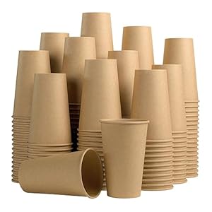 16OZ 180 Pack Disposable Coffee Cups, Hot Paper Cups, Disposable Cups, Hot Cups, Leak-Proof Mouthwash Cups for Home, Business