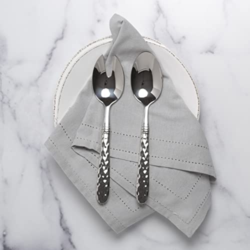 Vietri MLO Martellato Salad Server Set, 9"L 18/10 Stainless Steel Salad Tosser Utensils thumb #2