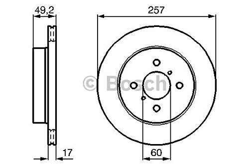 BOSCH 0 986 478 984, 2 szt Tarcze Hamulcowe przód 257mm