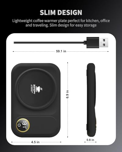 Image of Coffee Mug Warmer, 3-Temp Settings USB Coffee Mug Warmer, 113℉ /131℉ /149℉ Plug in USB Candle Warmer Beverage for Coffee, Cocoa, Tea, Candle, Gift for Women Man Coffee Lover