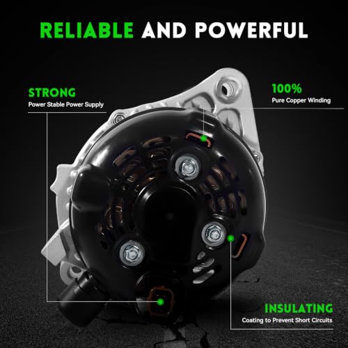 Image of 11775N Alternator Compatible with 2014-2017 Honda Odyssey 3.5L V6, High Output 12V 130Amp, Replace OE#31100-RV0-A11, 400-52718R, 11175