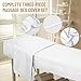 12 Pcs 4 Sets Premium Microfiber Massage Table Sheet Set, Include Massage Table Cover, Massage Fitted Sheet, Massage Face Rest Cover for Beauty Salon Spa Hair Salon, White