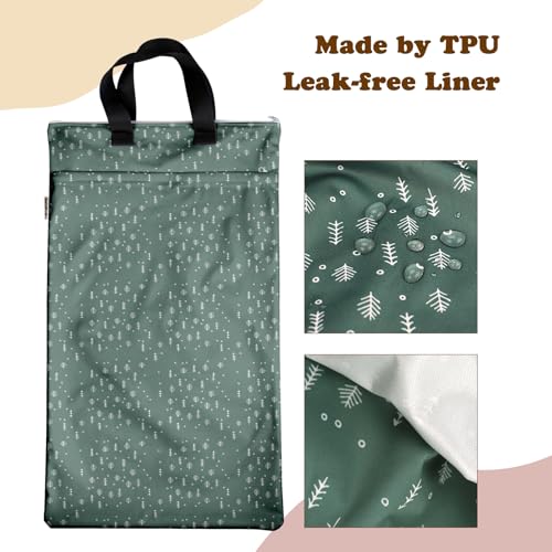 Image of Mama Koala Reusable Hanging Wet Dry Bags for Baby Items, Cloth Diapers, Swimsuits, Travel, Gym Clothes, Beach, Pump Parts, Toiletries, Two Zippered Pockets, 2 Pack (W005L)