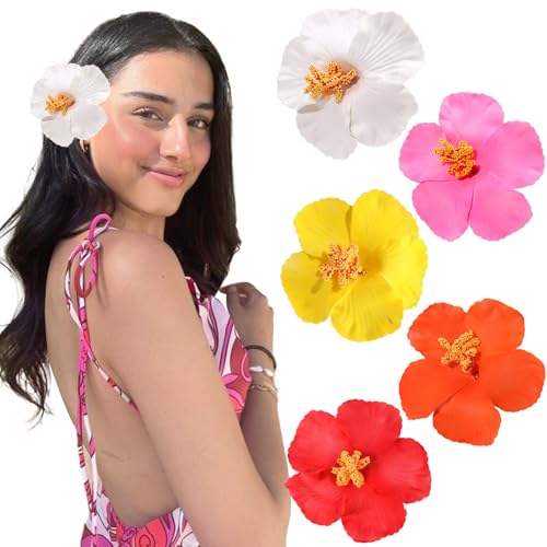 Pinzas para el cabello flor hawaiana 5 piezas miniatura 1