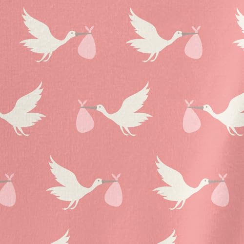 Image of KicKee Swaddling Blanket, Made from Luxuriously Soft KicKee Signature Blend Fabric, Buttery Softness for Snuggling Your Baby (Blush Stork - One Size)