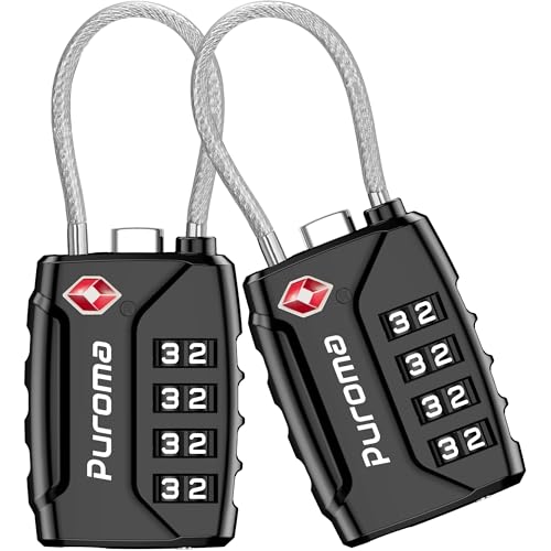 Puroma 2 Pack TSA Approved Luggage Locks, 4 Digit...