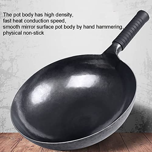 Wok de hierro forjado a mano 30 cm con tapa miniatura 2