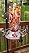 Hummingbird Feeder by Grateful Gnome - Large Hand Blown Stained Glass Feeder for Garden, Patio, Outdoors, Window with Accessories S-Hook, Ant Moat, Brush - 12 fl oz, Cherokee Corn Design