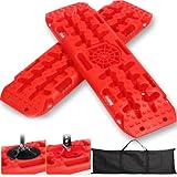 2 Stück Sandbleche，sandbleche offroad，anfahrhilfe wohnmobil，sandbleche wohnmobil，Reifenleiter für Sand/Schlamm/Schnee, 10T， Traktionsmatte für Geländewagen Wohnmobil PKW LKW (Schwarz, 107 x 31 x 7 cm)