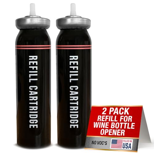 [2 Pack] Berkland Refill for CORK POPS® Wine Bottle Opener - Non-VOC Cartridges, Filled in The USA - Compatible with LEGACY™, ORIGINAL™ and All Other Models- Environmentally Friendly - No Taste/Smell