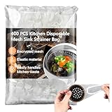 RAINFLOW 400 Pack Kitchen Sink Strainer Mesh Bag - Disposable Sink Drain Covers,Kitchen Essentials Sink Filter Nets, Anti-Clogging Sink Drain Strainer Collecting Leftovers, Hair, Debris