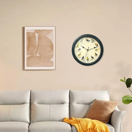 Reloj de pared de pájaros para dar un toque natural al salón 8