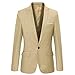 Boys Blazers Suit Jacket Long Sleeve Lapel Formal Blazer Solid Color Button Open Front Dress Coat Outerwear for Teens Khaki