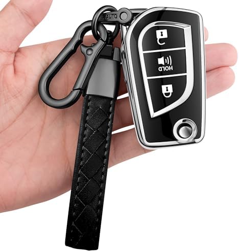 Custodia Portachiavi In Metallo E Pelle Per Toyota, Cover Con Avviamento Remoto, Per Camry, RAV4, Tacoma, Tundra, Colore Grigio, Nuova, Garanzia 1 Anno, Made In China - Foto 3