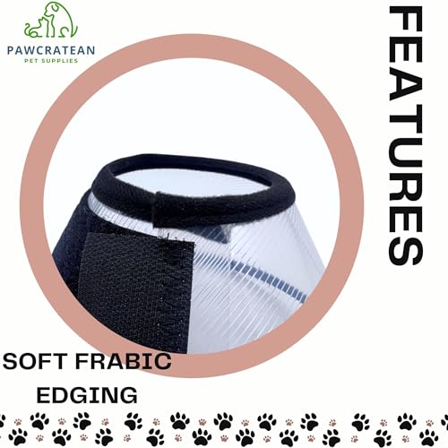 Image of Pet Cone Collar Dog Cat Soft Plastic Recovery Collar Adjustable Comfortable Wounds Protection Small Medium Size Elizabeth Collar (Transparent, Medium)
