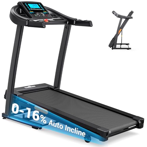 Image of THERUN Incline Treadmill, Treadmills for Running and Walking, 400 lbs Weight Capacity Folding Treadmill with 0-16% Auto Incline, Wide Belt, 4.0 HP, App, Heart Rate