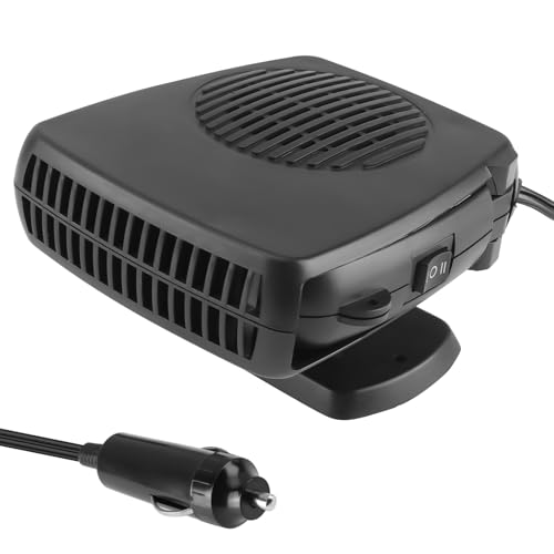 Calentador Portátil 200W 12V para Coche | Calefactor Coche Mechero con Aire Caliente/Frío 2 en 1 | Desempañador Rápido con Base Giratoria 360° | Calefactor para Coche, Camiones, SUV y Furgonetas