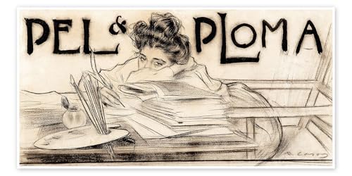 Poster Ramon Casas i Carbó Pèl & Ploma tableau décoration murale haut de gamme