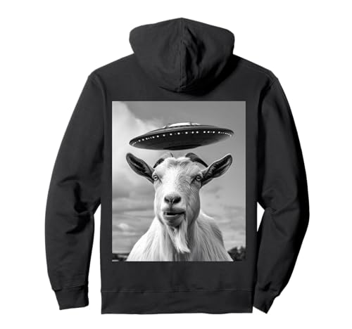 Goat Selfie With Alien UFO Funny Goat Gifts For Men Women Sudadera con Capucha