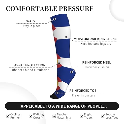 SEAEAGLE Flag of Colorado Athletic Elasticity Support Socks Snug Knee High Stockings Unisex A Pair3