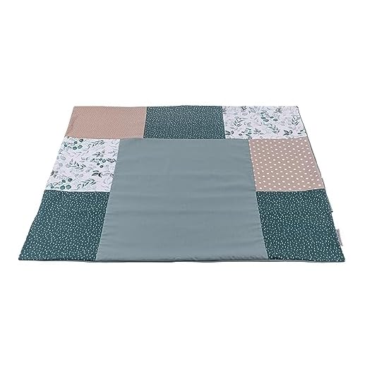 ULLENBOOM ® Wickelauflagenbezug 75x85 cm Eukalyptus (Made in EU) - abnehmbarer Bezug für Wickelauflage 85x75, Baby Überzug für Wickelunterlage aus Baumwolle, Wickelbezug für Wickeltisch