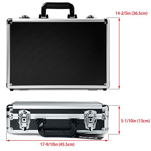HUL 18in Two-Tone Aluminum Case with Customizable Pluck Foam Interior for Test Instruments Cameras Tools Parts and Accessories