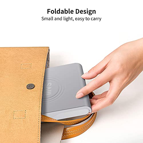 SAIJI Tablet Tabletop Stand Adjustable, Desktop Phone Holder Dock, Foldable Portable Stand Compatible with Tablet Such as iPad Pro 11, Air Mini, Kindle, E-Reader - Gray & White⦠- Image 7