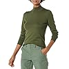 Amazon-Essentials-Womens-Lightweight-Long-Sleeve-Mockneck-Sweater-Available-in-Plus-Size Amazon Essentials Women's Lightweight Mockneck Sweater (Available in Plus Size), Olive, Small