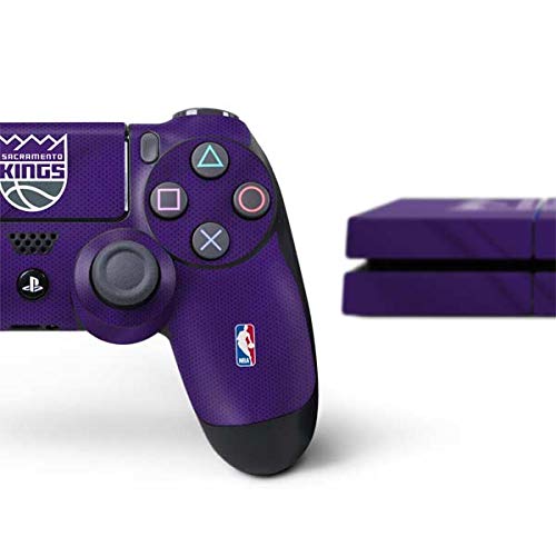 Skinit Decal Gaming Skin Compatible with PS4 Console and Controller Bundle - Officially Licensed NBA Sacramento Kings Jersey Design