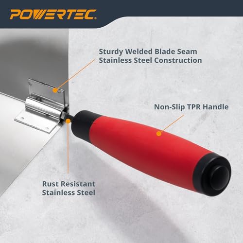 Image of POWERTEC 5 inch x 4 inch Stainless Steel Inside Corner Drywall Knife for Gyprock and Plasterboard - 1 PK (72176)