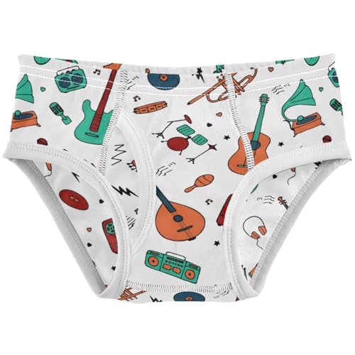 Pigsaly Boys' Underwear Music Instruments Boys Briefs Guitar Violin Lightning Toddler Underwear 4T Multicolor