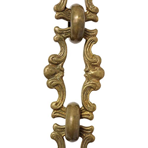 Image of RCH Hardware CH-02-AB-3 Decorative Antique Solid Brass Chain for Hanging, Lighting - Motif Welded Links (3 ft /1 Yard)