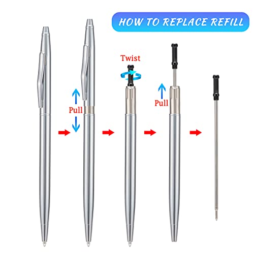 Wikult CR SILVER CLIP BP SET 6 Pieces Wikult Silver Slim Metal Ballpoint Pen thumb #2