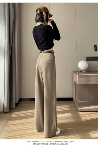 utcoco Womens Casual Business Dress Pants High Waist Wide Leg Work Pants with Belt3