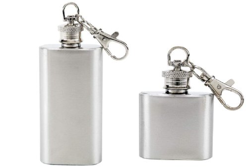 BFlowerYan 2 size of Stainless Steel Brushed and Polished Keychain Flask BFlowerYan 2 size of Stainless Steel Brushed and Polished Keychain Flask
