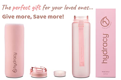 Hydracy Water Bottle With Time Marker -Large 32Oz Bpa Free Water Bottle & No Sweat Sleeve -Leak Proof Gym Bottle With Fruit Infuser Strainer & Times To Drink -Ideal Gift For Fitness Sports & Outdoors #TOP5