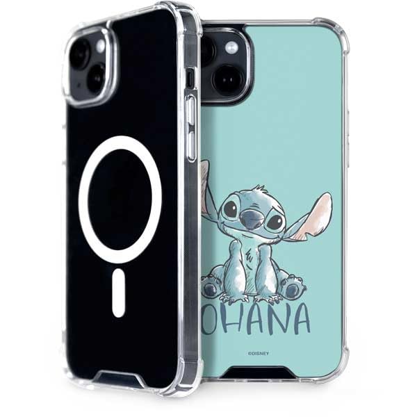 Skinit Phone Case Compatible with MagSafe iPhone 15 - Officially Licensed Disney Lilo and Stitch Ohana Design