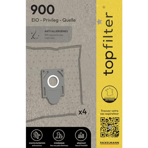 TopFilter 64900 Lot de 4 sacs aspirateur pour EIO et Chromex, sac aspirateur, poche aspirateur,...