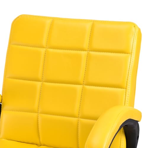 Image of GOYALSON Comfortable Revolving Office Chair Adjustable Swivel Chair with Padded Seat & Backrest for Home Office (1, Yellow, Standard)