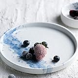 Uaral Dinner Plates,10.5Inch Ceramic Serving Plate Pasta Plates Kitchen Dishes,Set of 4 (Matte White