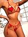 Sexy Lingerie Set for Women Naughty, 2 Piece Exotic Cute Lingerie Set Teddy Christmas Valentines Day Lingerie, Red