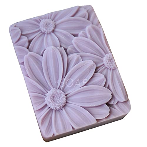 GreatMold 3D Elegant Sunflower Soap Mold Rectangle Silicone Soap Making Molds New Sunflower DIY Handmade Soap Lotion Bar Mould Scented Candle Resin Crafts Sunflower Mold