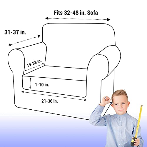 Finerfiber Velvet High Stretch 2 Piece Armchair Slipcover | Thick Couch Cover For Pets | Couch Covers For 1 Cushion Couch | Furniture Protector For Separate Cushion Couch (Armchair, Sand) #TOP4