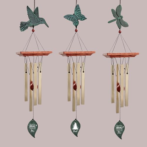 Image of ASTARIN Memorial Custom Wind Chimes for Loss of Loved One, Wind Chimes for Patio Yard Decor, 24'' (Condolences-5)